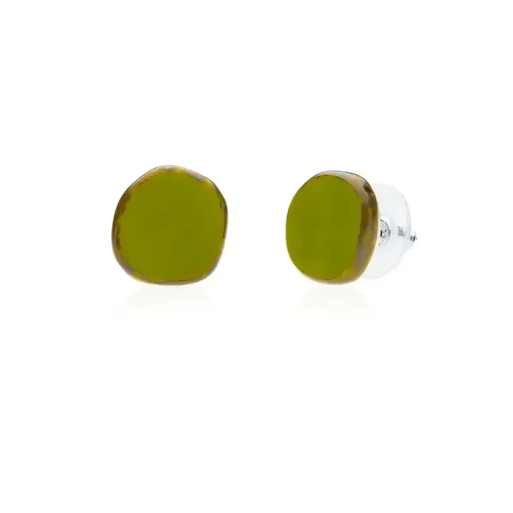 Circle Avocado Green Small Stud