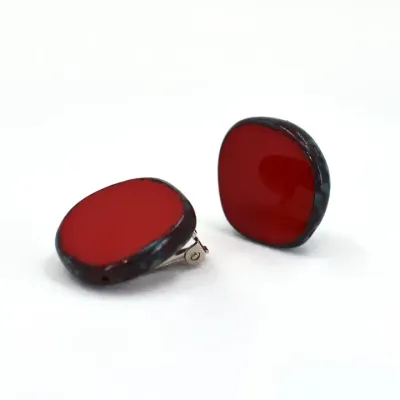Circle Red Large Clip Ons Circle Red Large Clip Ons