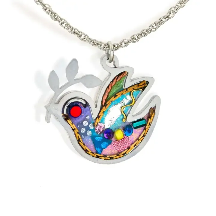 1431024 Petite Pastel Dove of Peace Necklace