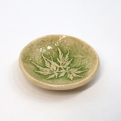 Pottery Dish Bowl - Japanese Maple Green