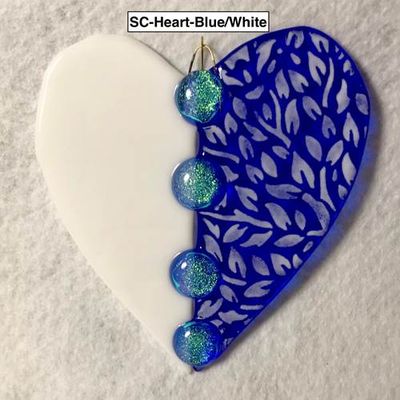 Heart Blue/White