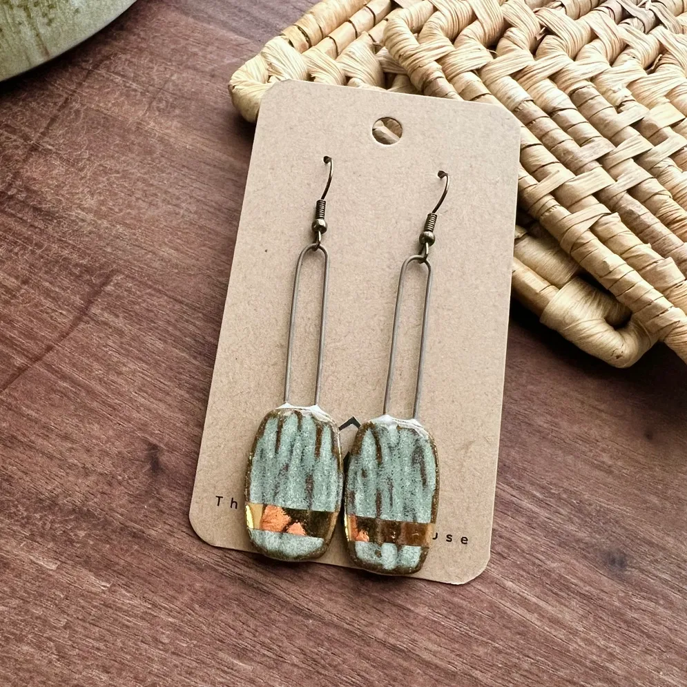 Dropped Textured Turquoise Earrings Dropped Textured Turquoise Earrings