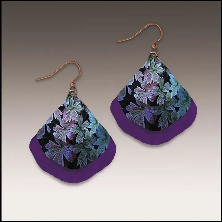 3096GE Frosted Leaves Ginkgo Multilayer Handmade Earrings 3096GE Frosted Leaves Ginkgo Multilayer Handmade Earrings