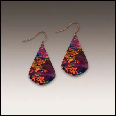 ME12JE Purple Foliage Nature Short Drop Handmade Earrings ME12JE Purple Foliage Nature Short Drop Handmade Earrings