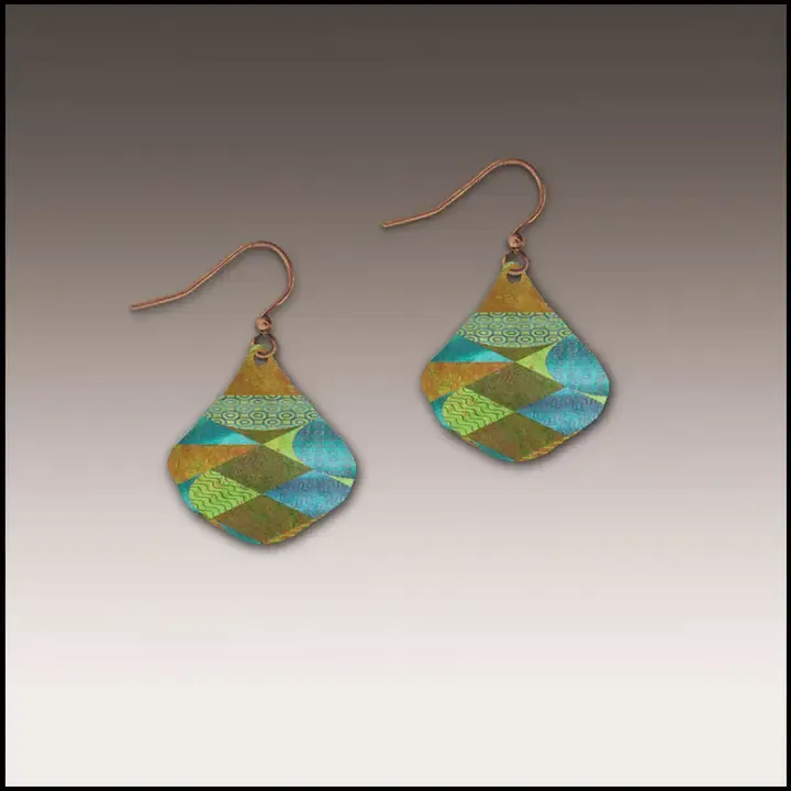 BZG Rolling Hills Abstract Ginkgo Handmade Earrings BZG Rolling Hills Abstract Ginkgo Handmade Earrings