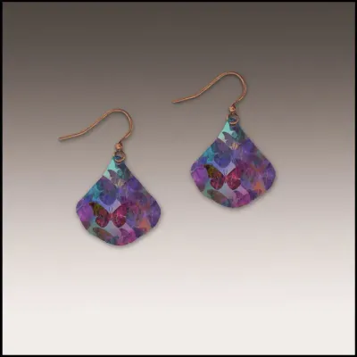 FBG Purple Butterfly Pattern Ginkgo Handmade Earrings