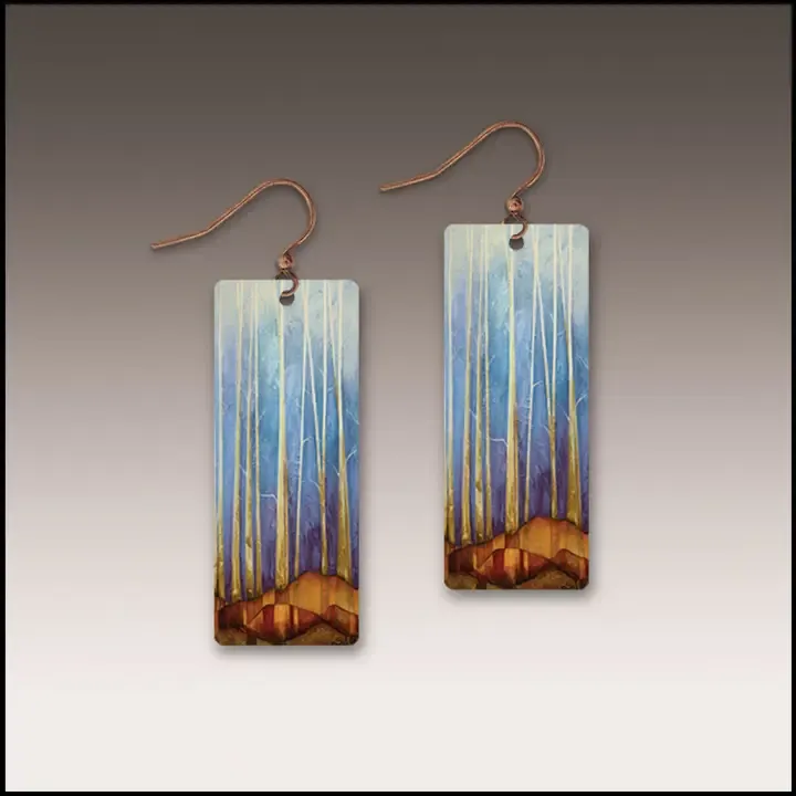 SH30CE Cool Forest Rectangle Handmade Earrings SH30CE Cool Forest Rectangle Handmade Earrings