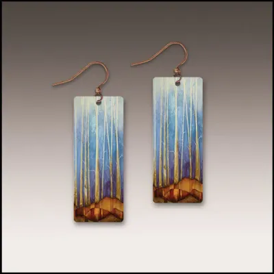 SH30CE Cool Forest Rectangle Handmade Earrings SH30CE Cool Forest Rectangle Handmade Earrings