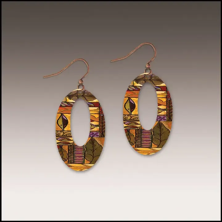 SH53OE Fine Art Pattern Open Oval Handmade Earrings