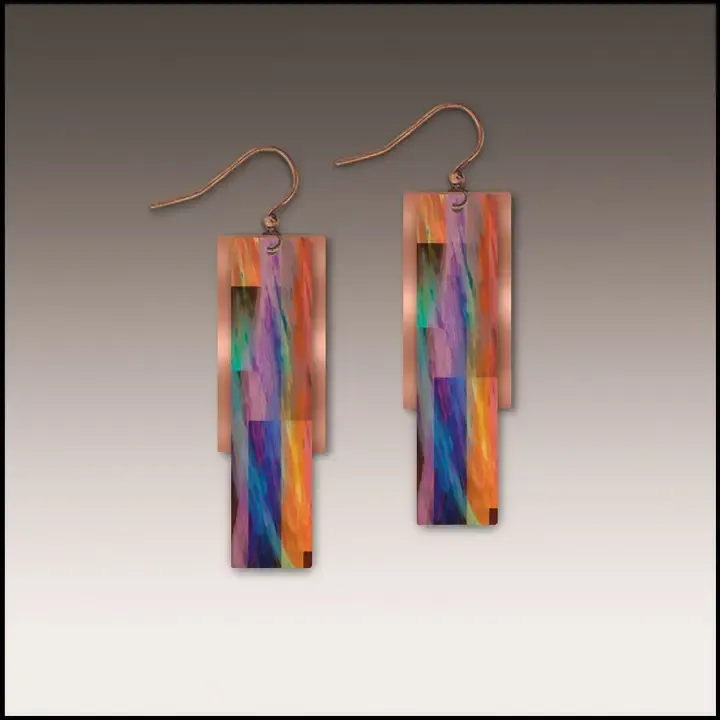 1FE Multicolor Copper Accent Multilayer Earrings