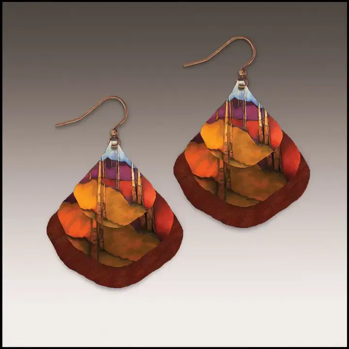 SH01GE Trees and Hills Ginkgo Multilayer Earrings