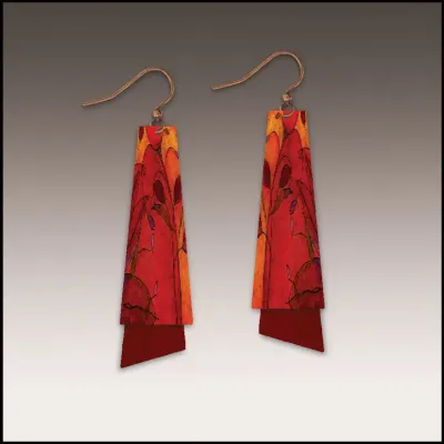 SH24TE Red Foliage Fine Art Flutter Multilayer Earrings SH24TE Red Foliage Fine Art Flutter Multilayer Earrings