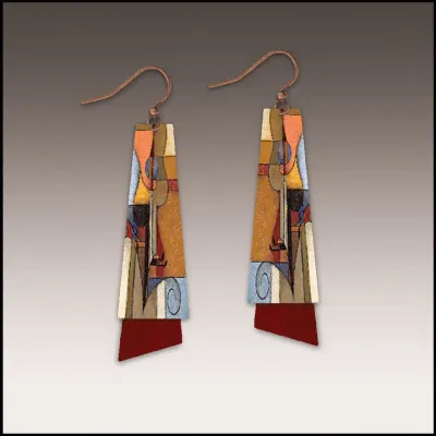 SH35TE Guitar Fine Art Flutter Multilayer Earrings