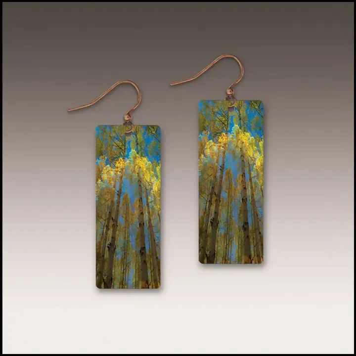 ME8CE Bright Summer Aspen Nature Rectangle Earrings ME8CE Bright Summer Aspen Nature Rectangle Earrings