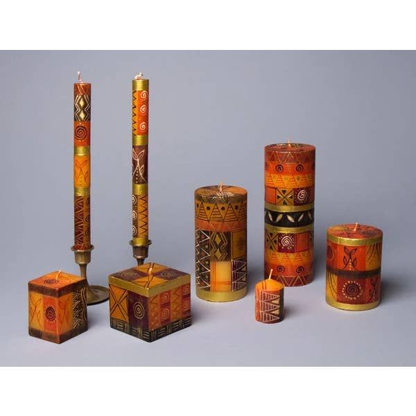 Safari Gold Candle - Taper 9&quot; Pair (8 hour burn time)