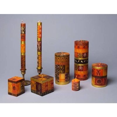 Safari Gold Candle - Taper 9&quot; Pair (8 hour burn time)