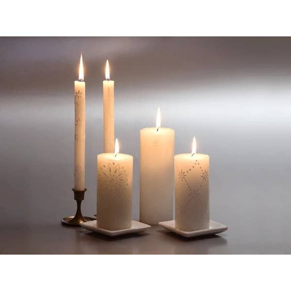 White on White Shabbat Candles