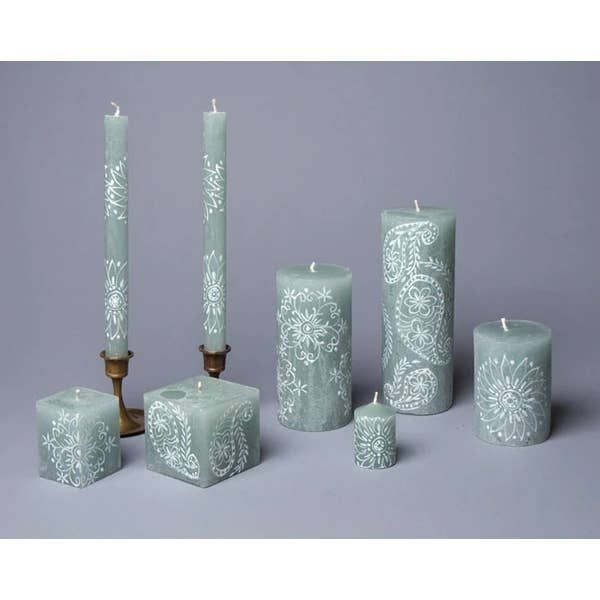 Henna Duck Egg Candle - Taper 9&quot; Pair (8 hour burn time)