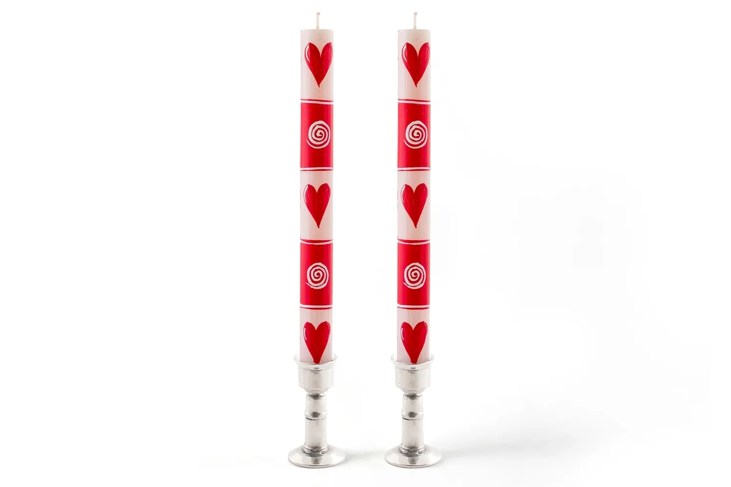 Valentines Candle - Taper 9&quot; Pair (8 hour burn time)