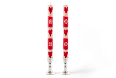 Valentines Candle - Taper 9&quot; Pair (8 hour burn time)