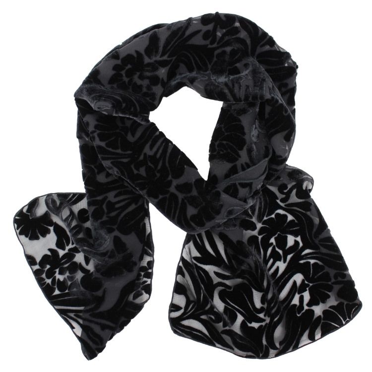 Burnout Velvet Scarf - Tulips