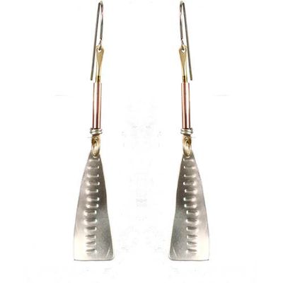 E3817 Markings Earrings brass, sterling silver with SS ear wires