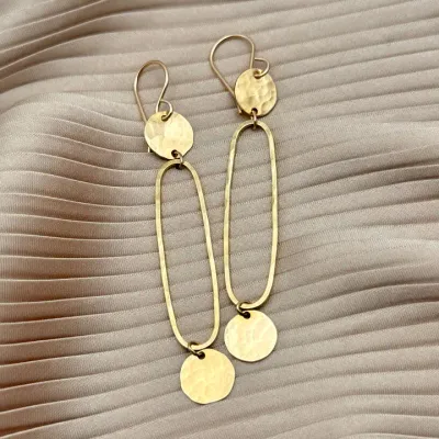 Handmade Fleck Earrings - Gold