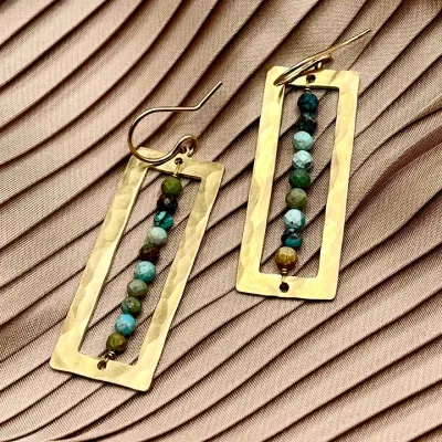 Handmade Ocean Earrings - Gold Finish