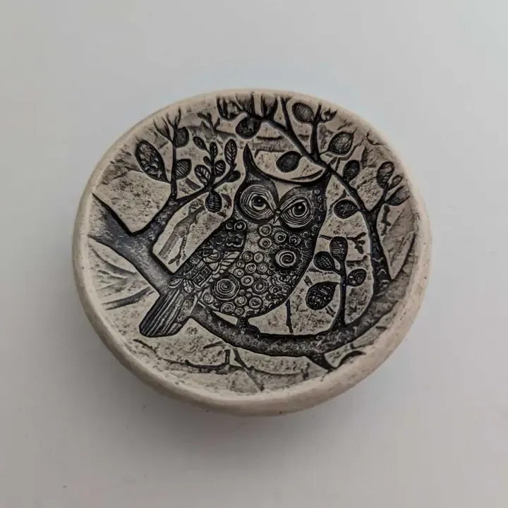 Pottery Dish Bowl - Owl