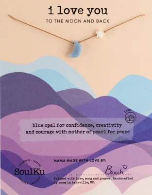 Blue Opal I Love You to the Moon &amp; Back Necklace