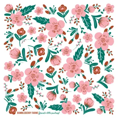 Pink Floral Kitchen Towel