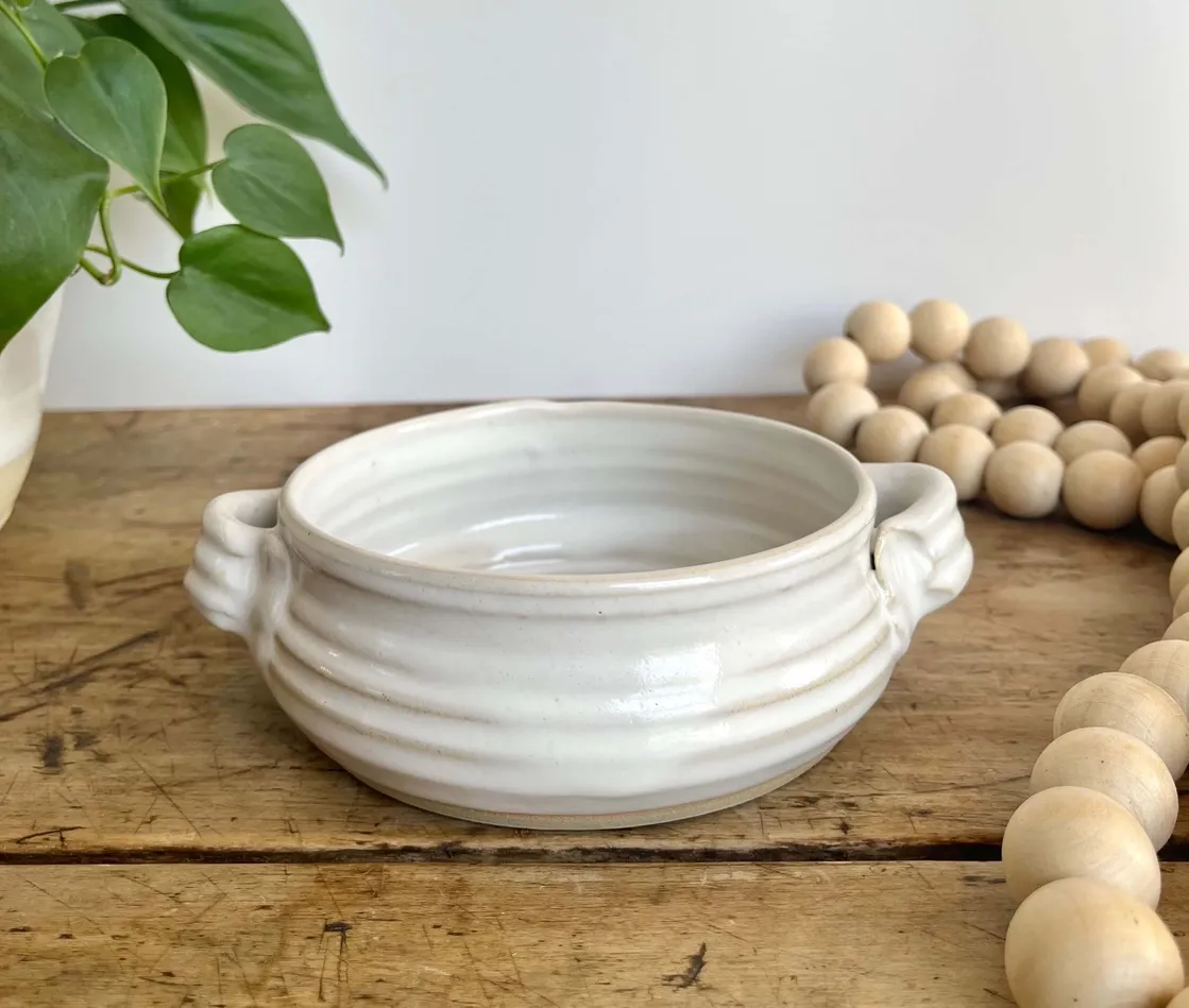 Brie Baker - Ceramic Handmade Baker For Summer Entertaining - White