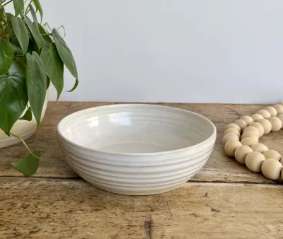 Pasta Bowl - Summer picnic bowl, entertaining, party hosting - White