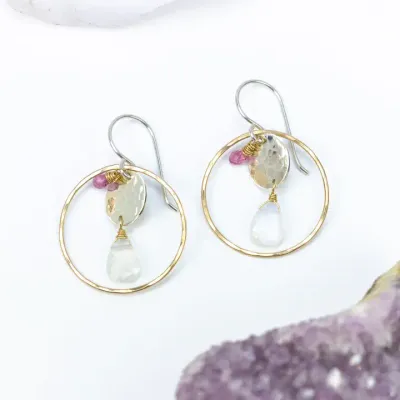 Pink Moonstone Elegance Earrings Pink Moonstone Elegance Earrings