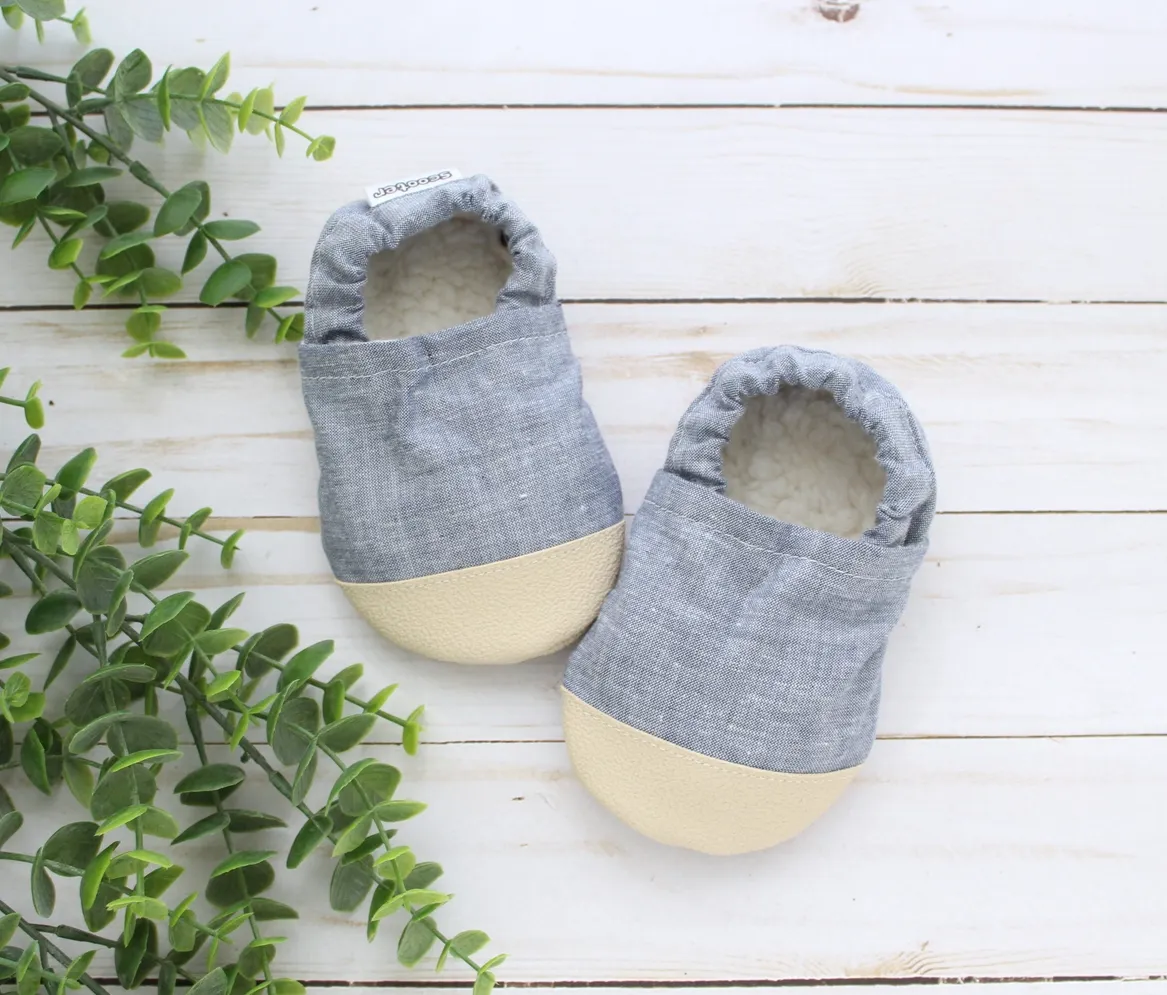 Chambray Baby Shoes - 0 - 6 months