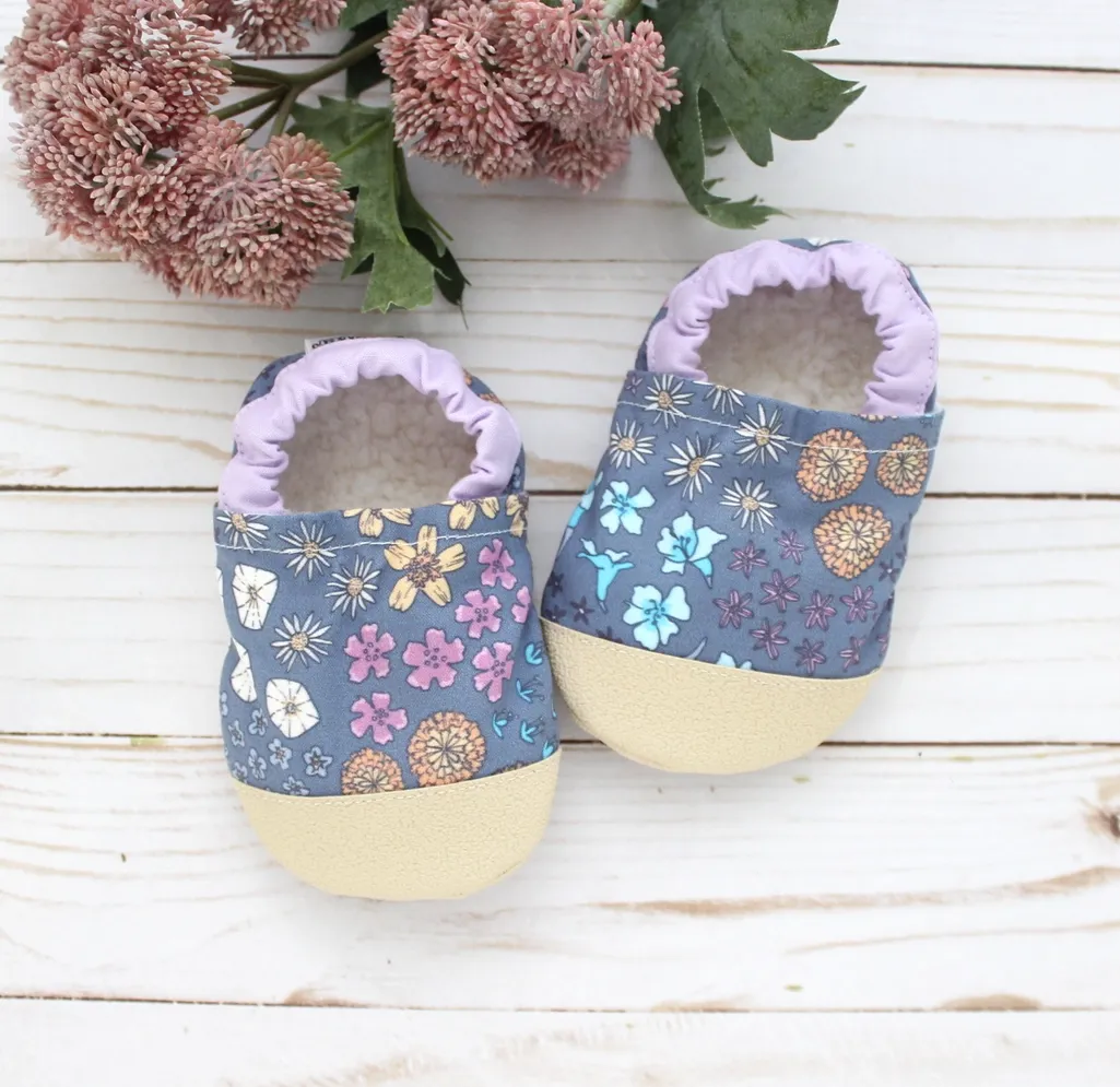 Periwinkle Fields Baby Shoes - 6 - 12 months