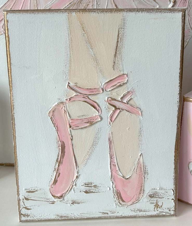Ballet slippers canvas paint