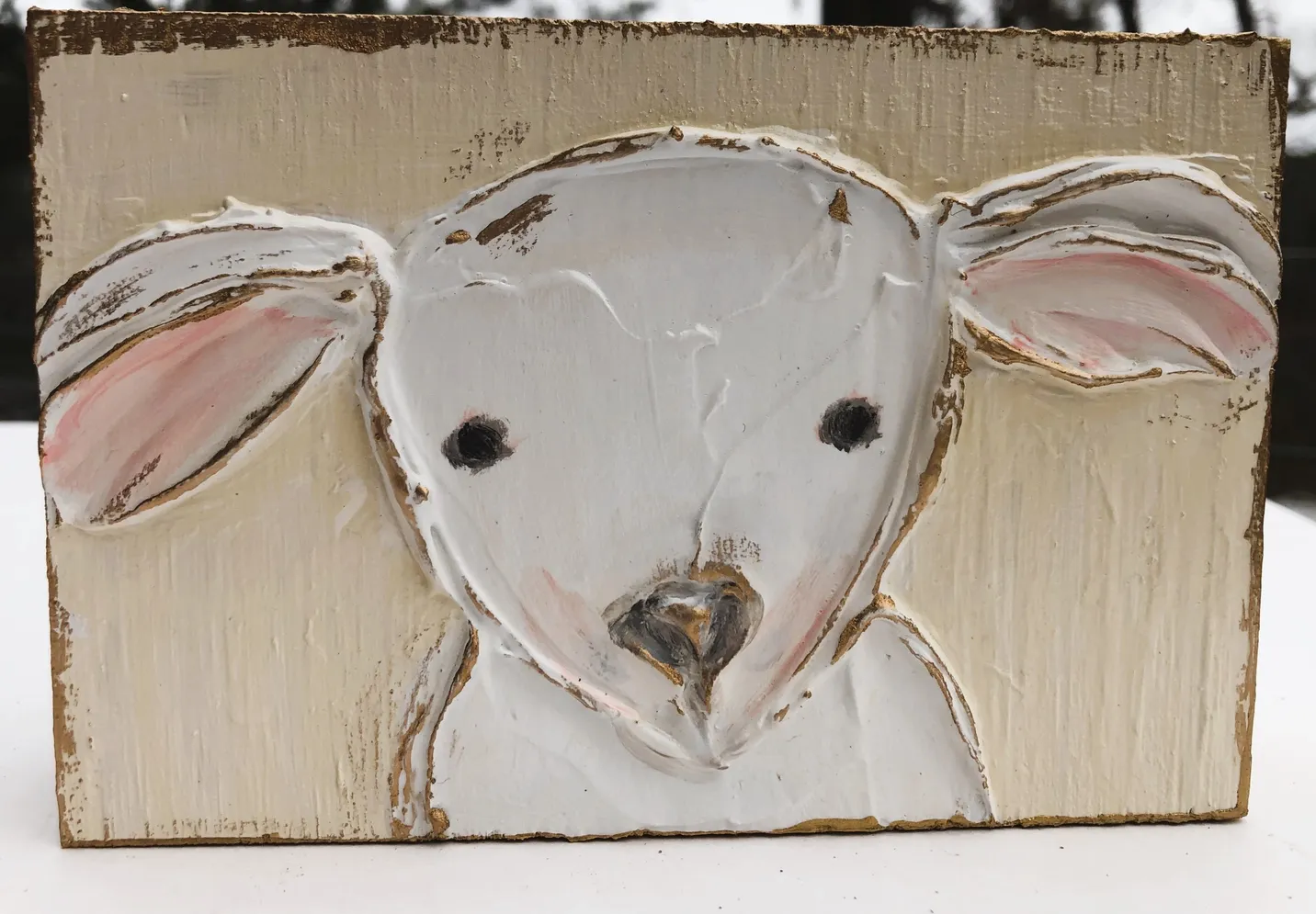 4x6 Lamb hand painted 4x6 Lamb hand painted