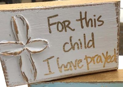 "For This Child" hand painted - White "For This Child" hand painted - White