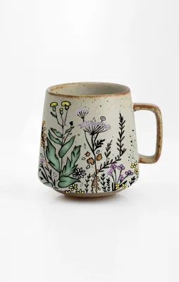 Floral Harmony Stoneware Mug 