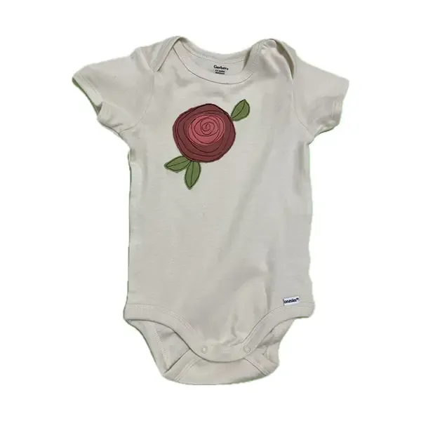 Blooming Rose - Grey 6-9 Month Onesie Blooming Rose - Grey 6-9 Month Onesie