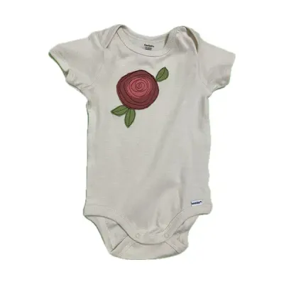 Blooming Rose - Grey 3-6 Month Onesie Blooming Rose - Grey 3-6 Month Onesie