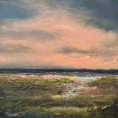 Creamsicle Skies Oil On Board 6x6