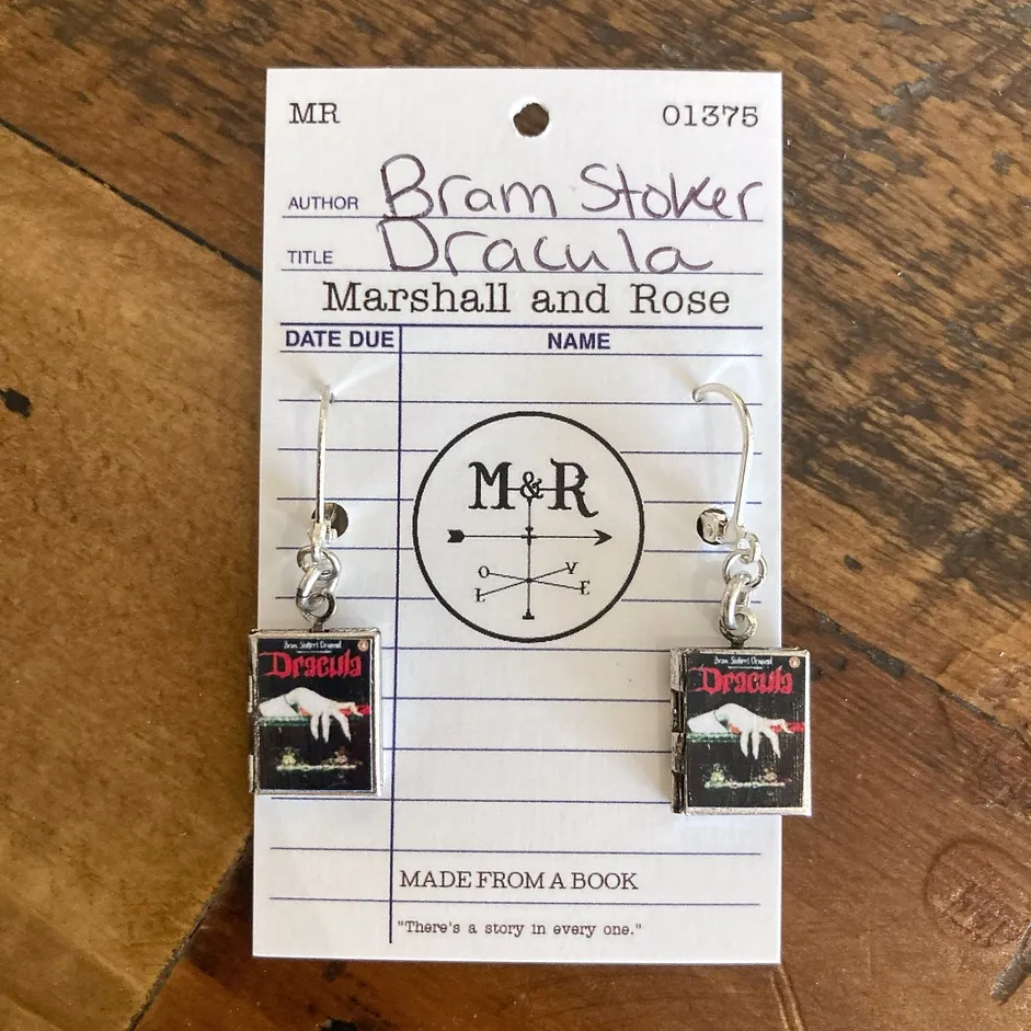 Dracula - Lingering Hand Earrings Book Locket