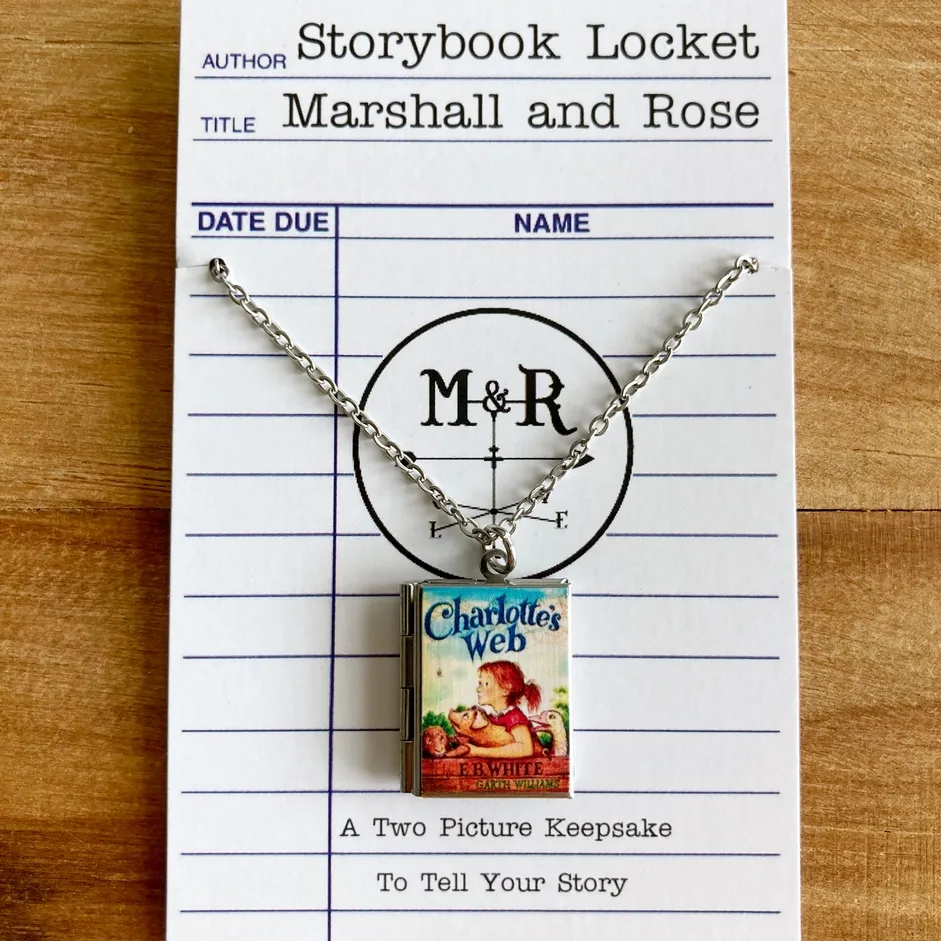 Charlotte&#39;s Web - Stainless Steel Book Locket