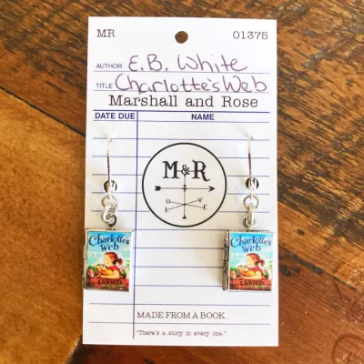 Charlotte's Web Earrings Book Locket Charlotte's Web Earrings Book Locket