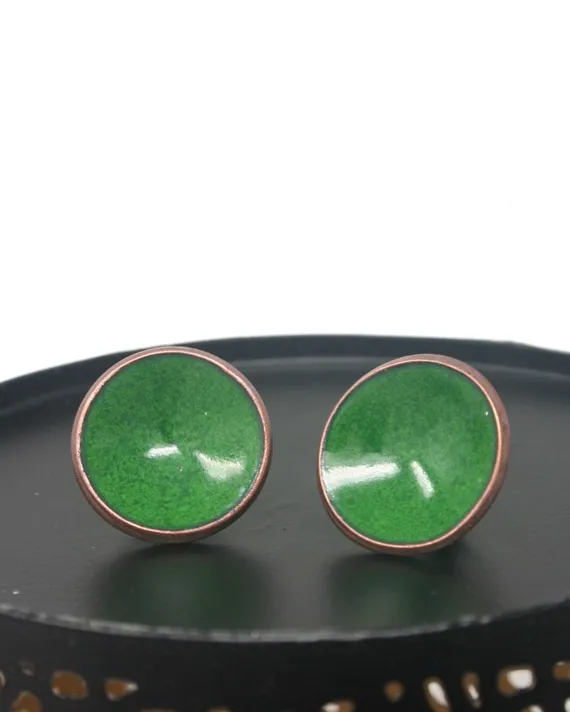Post Earring - Juniper Enamel Penny Post Earring - Juniper Enamel Penny