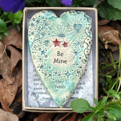 Be Mine pottery ornament, USA, handmade 