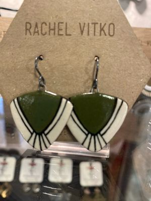 Ceramic earrings Avocado Hand painted Ceramic earrings Avocado Hand painted