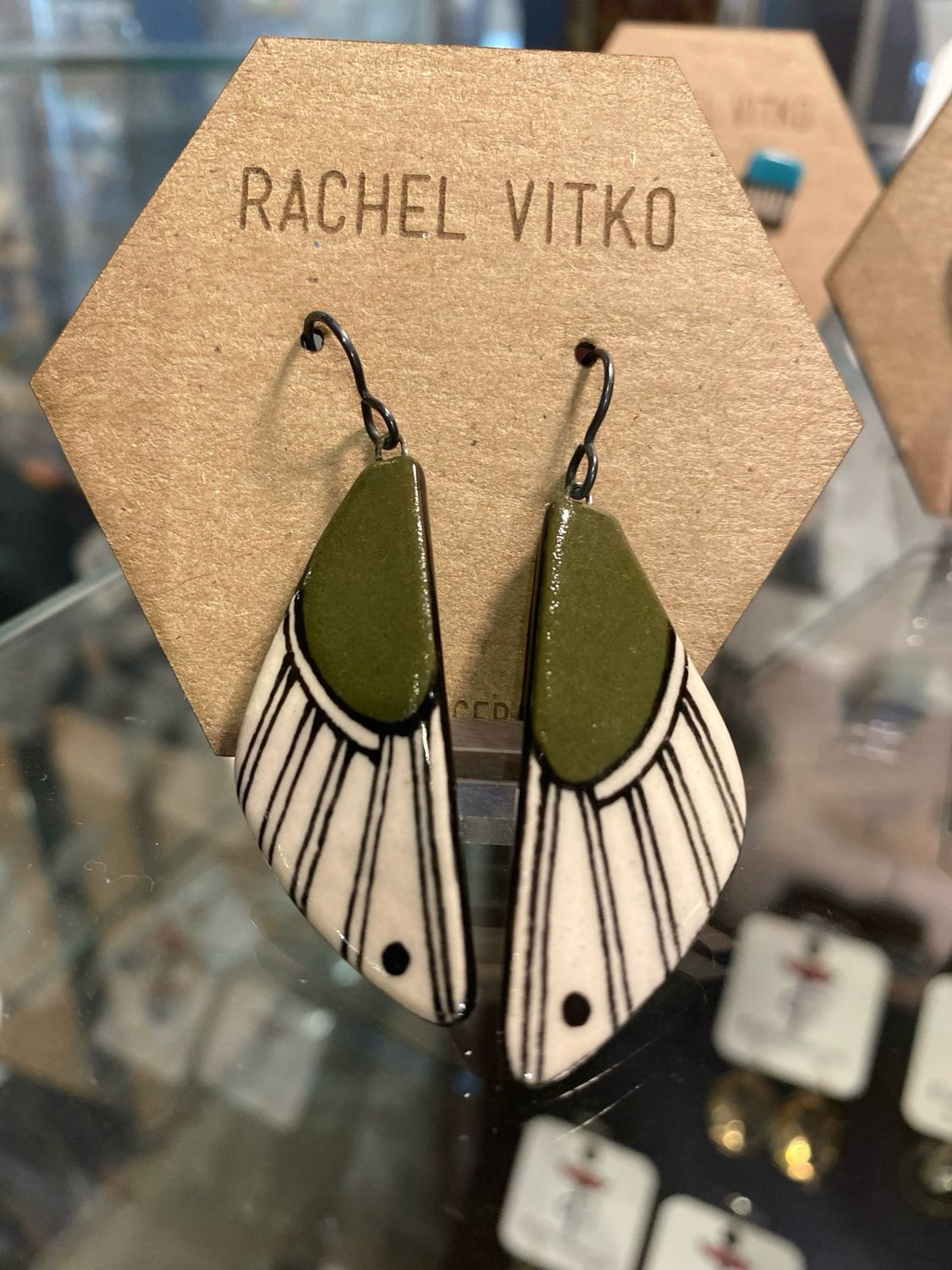 Ceramic earrings Avocado Hand painted Ceramic earrings Avocado Hand painted